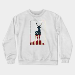 US Flag Deer Crewneck Sweatshirt